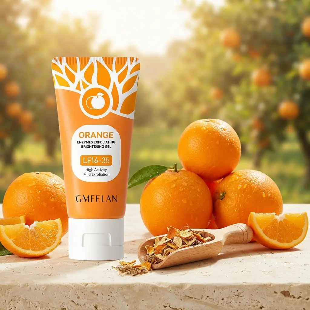 GMEELAN Orange Enzyme Exfoliating Brightening Gel | Gentle Face & Body Exfoliator