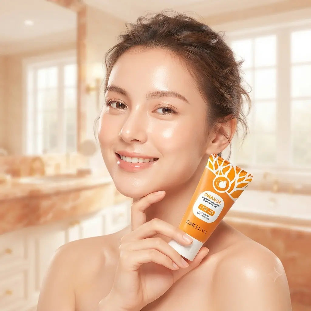 GMEELAN Orange Enzyme Exfoliating Brightening Gel | Gentle Face & Body Exfoliator