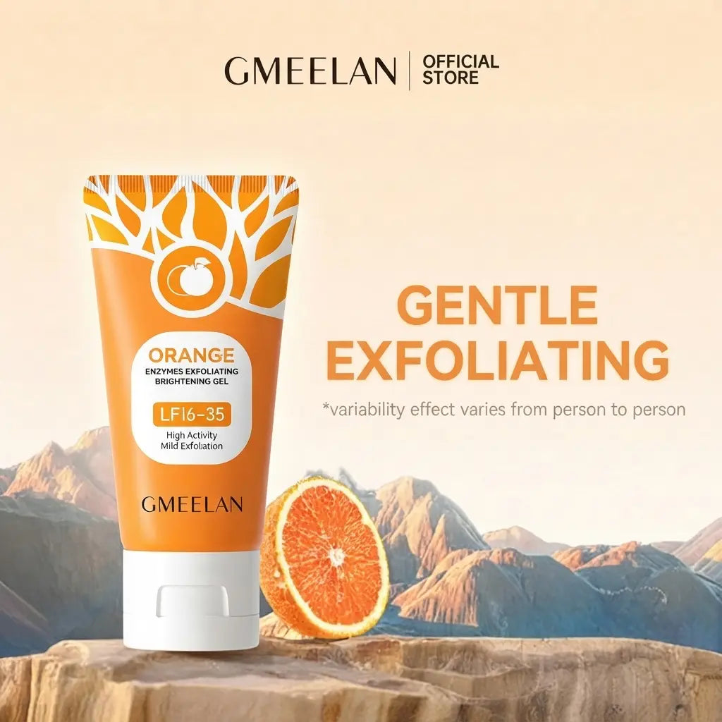GMEELAN Orange Enzyme Exfoliating Brightening Gel | Gentle Face & Body Exfoliator