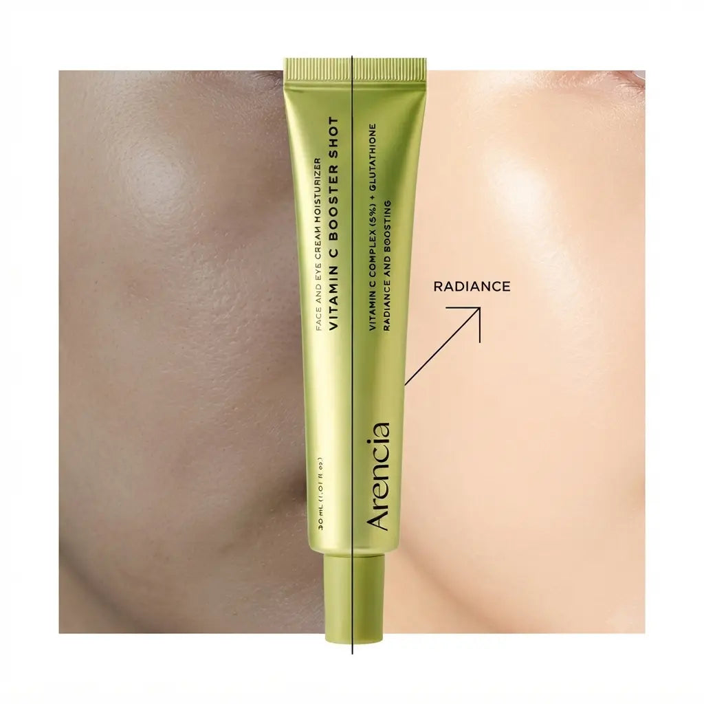 Arencia Vitamin C Booster Shot – Brightening Face & Eye Serum with 5% Vitamin C Complex + Glutathione (30ml)
